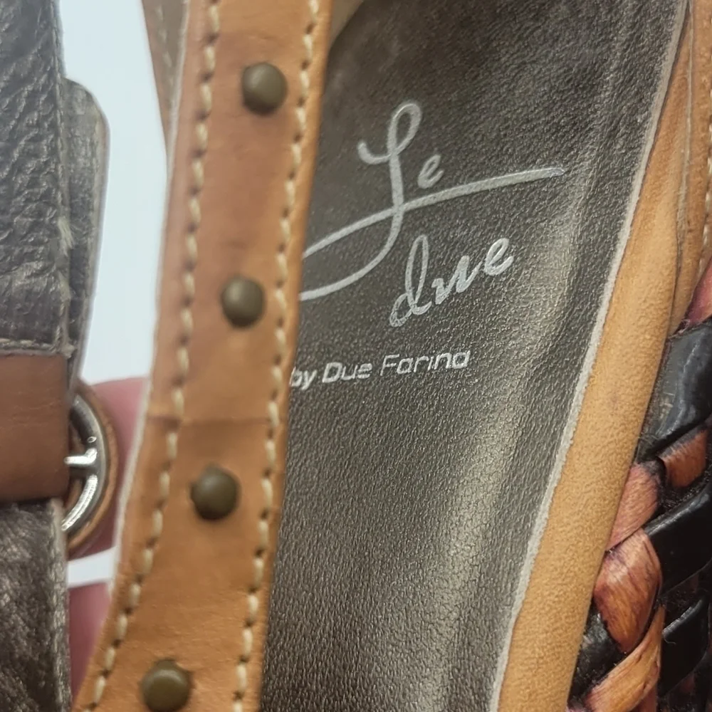 Le Due by Due Farina platform Sandals size 39 see description